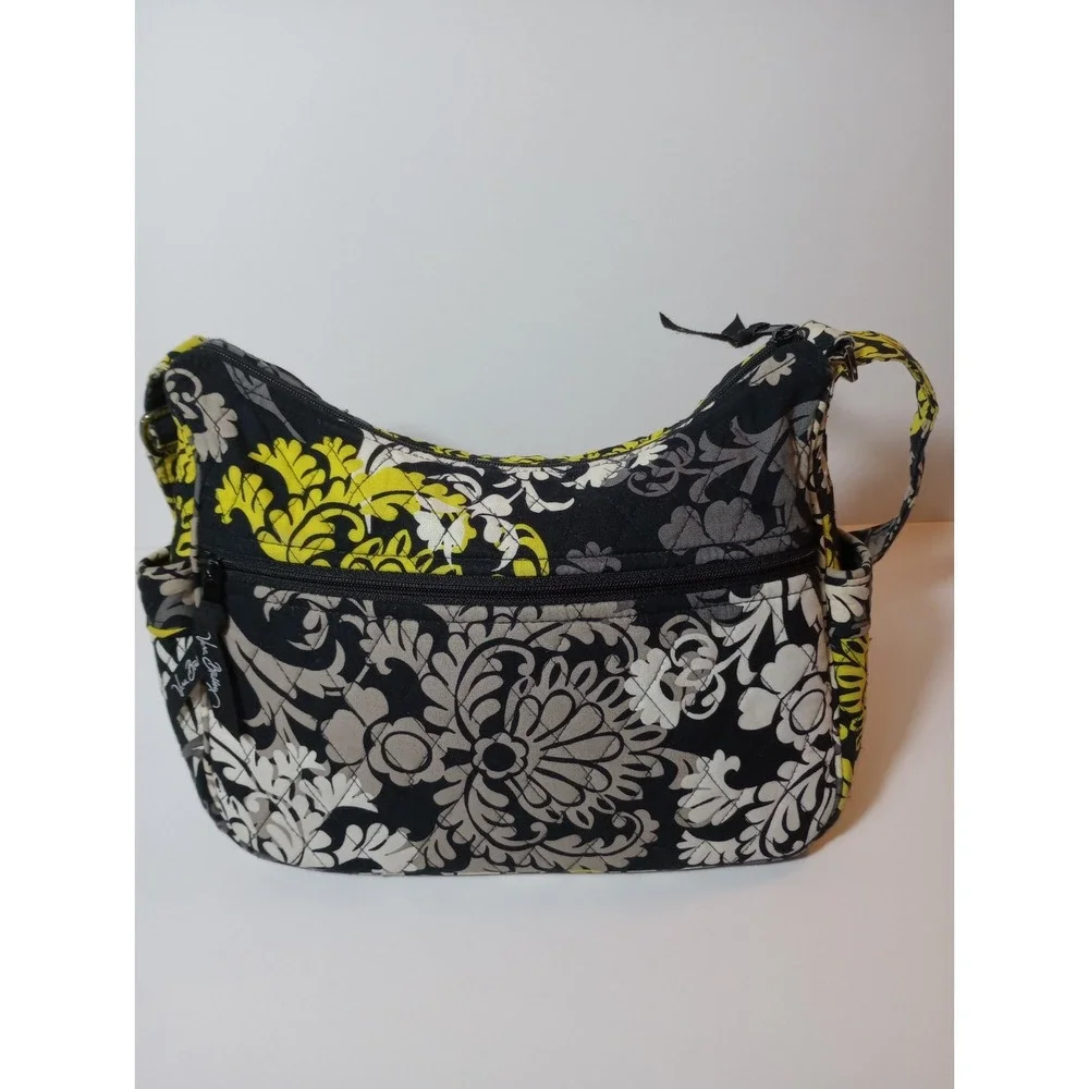 Vera Bradley Baroque Retired Crossbody Purse Black Lime Green Taupe